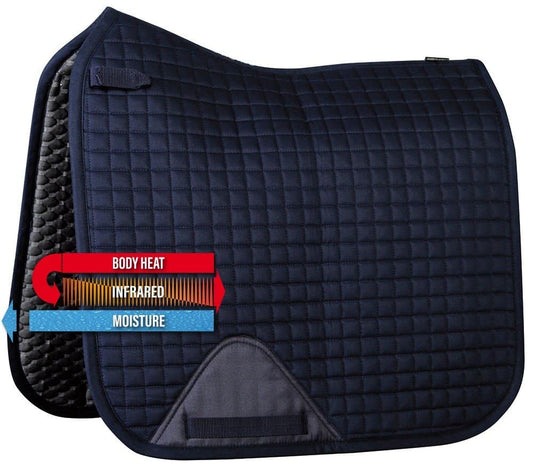 zadeldek exceed navy. Harry’s Horse Exceed Zadeldekje Navy met 3D Ceramic-voering. Vermindert spierspanning, verbetert bloedcirculatie en biedt uitstekende pasvorm.