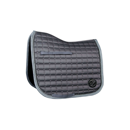 Harry’s Horse Reverso Zadeldekje in grijs met High Density Twill, glitterbinding en koord. Comfortabel, duurzaam en stijlvol voor dagelijks gebruik en wedstrijden.