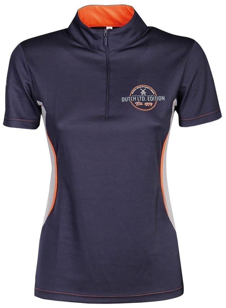 Harry’s Horse Shirt Dutch Edition met korte mouwen, rits en contrast melange details. 100% micro polyester met typische Hollandse logo’s.