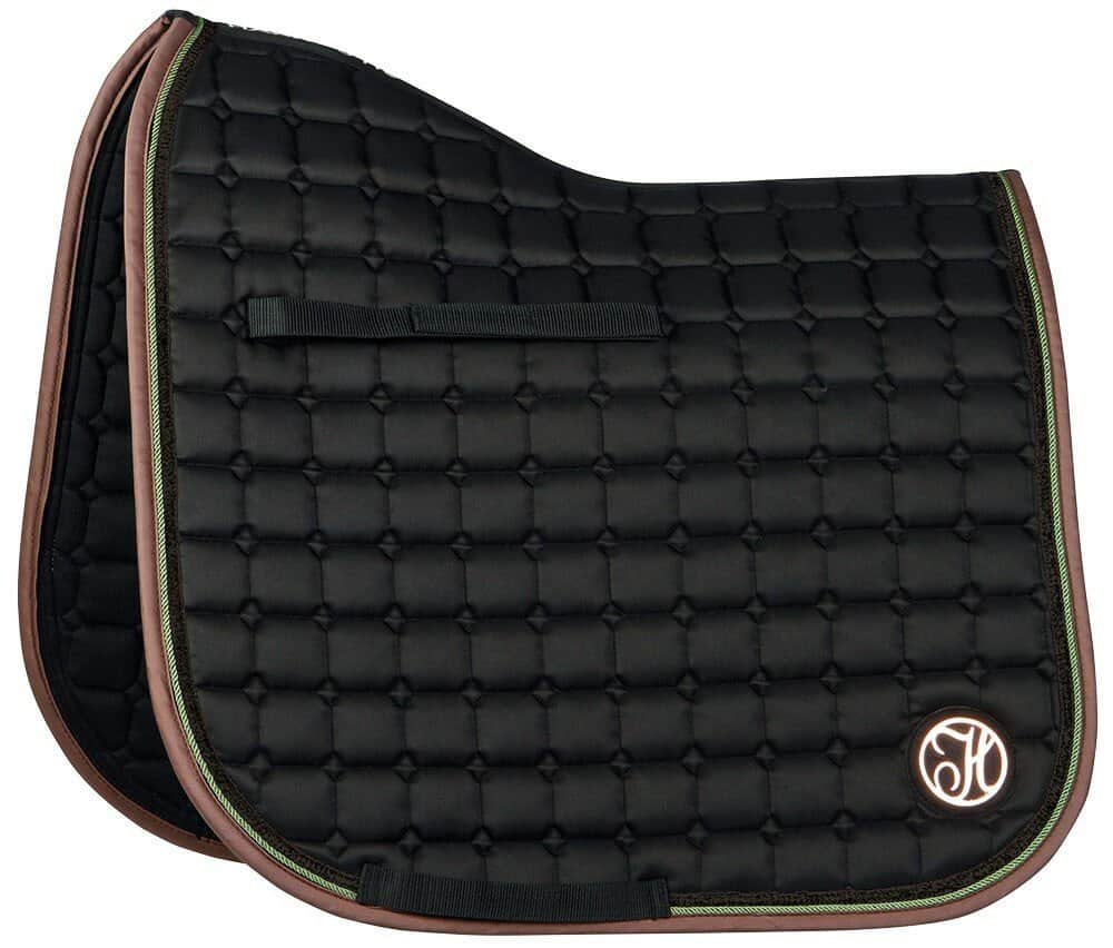 Harry’s Horse Zadeldekje Douglas Jet Black van High Density Twill met glitter binding. Luxe, ademend en perfect voor training en wedstrijd.