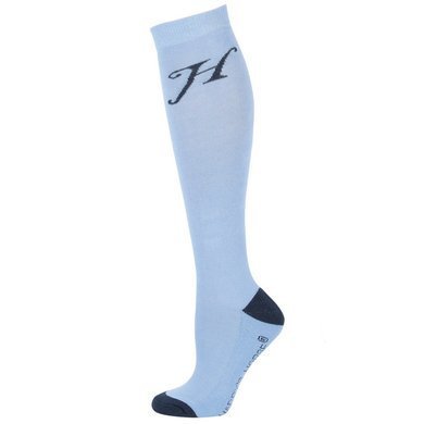 lichtblauw kousen. Harry’s Horse rijsokken lichtblauw: kniekousen met badstof voetbed voor optimaal comfort. 75% katoen, 20% nylon, 5% elastan. Verkrijgbaar in S, M, L.