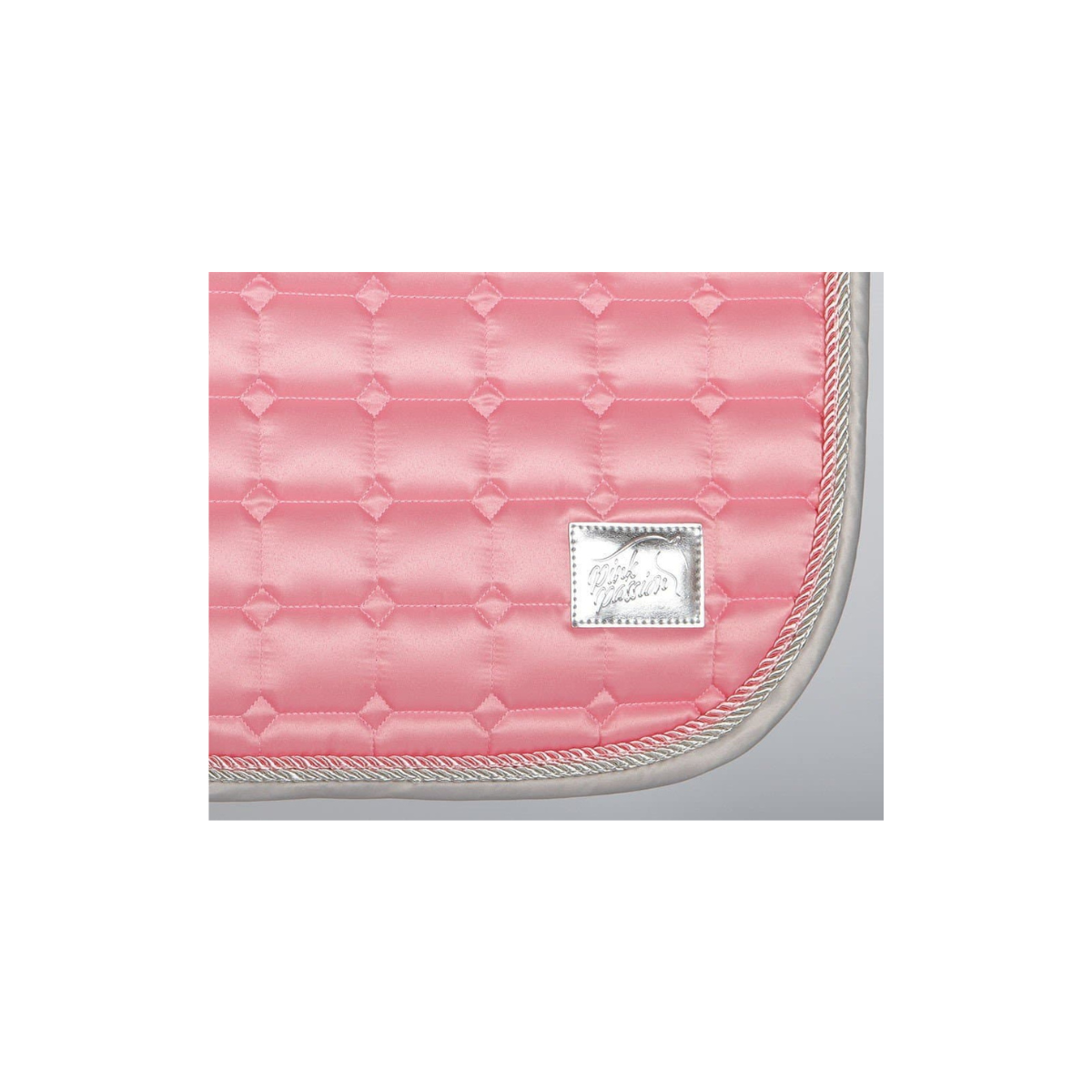 Harry’s Horse Zadeldekje Pink Passion. Dit Zadeldek Pink Passion is verkrijgbaar bij Livin Horse Shop. Detail aanzicht Harry's Horse Zadeldekje