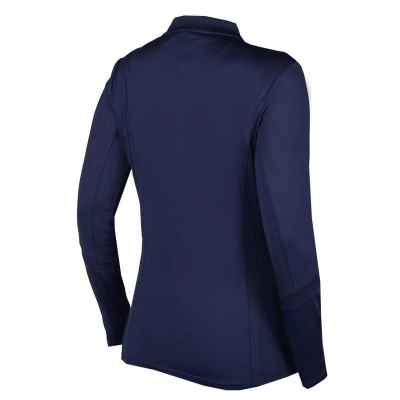 Horka Dames Shirt Pully Grace blauw is een ademend, sneldrogend ruitershirt met Polygiene behandeling en korte rits. Comfortabel, fris en ideaal voor elke ruiter.