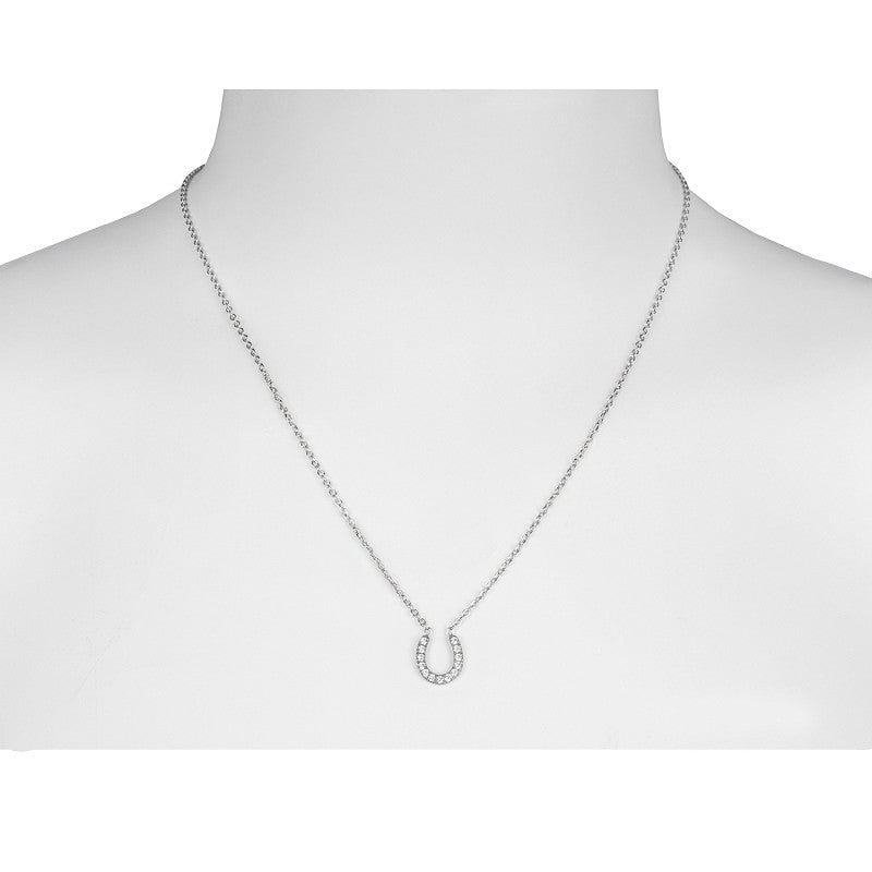 Horka ketting met hoefijzer en strass steentjes. Roestvrij staal, verstelbaar van 17–21 cm. Stijlvolle accessoire voor paardenliefhebbers.