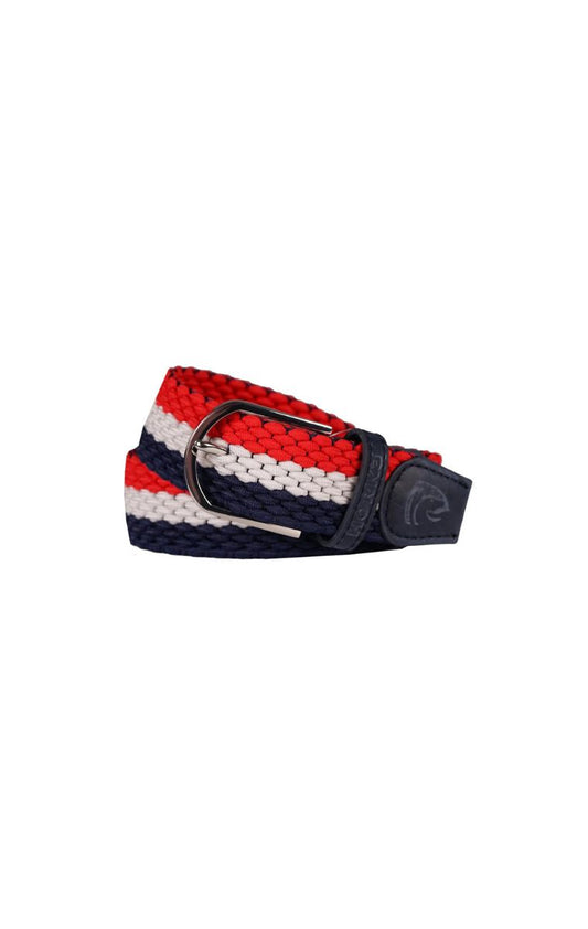 Horka Stretch Riem Rood/Wit/Blauw | Elastische Ruiterriem – Livin Horse Shop