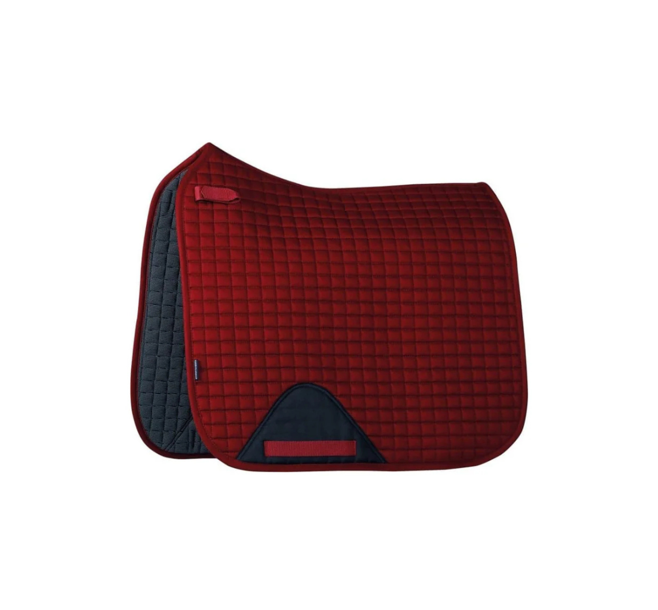 Horka Zadeldekje Dressuur equestrian pro bordeaux. Dit Horka Zadeldek is verkrijgbaar bij Livin Horse Shop, dealer van Horka. frontaanzicht zadeldek Horka Bordeaux