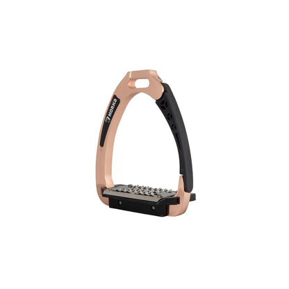 Stijlvolle veiligheid met Horka 5 Star stijgbeugels in rosegold. Met automatisch scharnier, antislip zool en sterk aluminium frame. Elegant & functioneel.