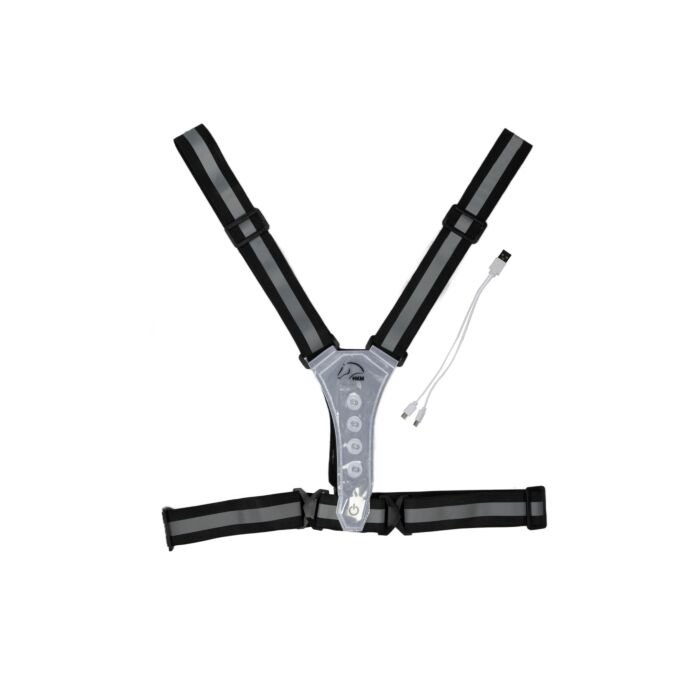 Blijf veilig tijdens avondritten of wandelingen met je hond. LED veiligheidsvest voor ruiters, 360° zicht, reflecterend, waterdicht en USB-oplaadbaar. Shop bij Livin Horse Shop!