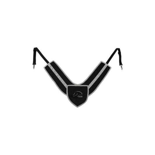 Reflecterend borsttuig voor paard met karabijnhaak. Universele maat, traploos verstelbaar en comfortabel. Ideaal voor veilige buitenritten. Bestel bij Livin Horse Shop.