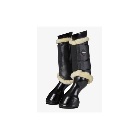 LeMieux Fleece Lined Brushing Boots Black/Natural #