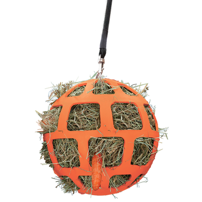 De Hay Slowfeeder Fun and Flex is een flexibele natuurrubber bal voor langzaam voeren van hooi en snacks. Voorkomt verveling en stimuleert mentaal je paard. Nu verkrijgbaar bij Livin Horse Shop.

