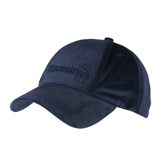 Bestel de Baseball Pet Equestrian Pro Velvet Blauw bij Livin Horse Shop. Stijlvolle velvet pet met paardenstaart opening, 3D borduursel en verstelbare sluiting.
