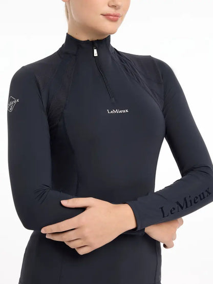 LeMieux Mia Mesh Long Sleeve Base Layer Black.