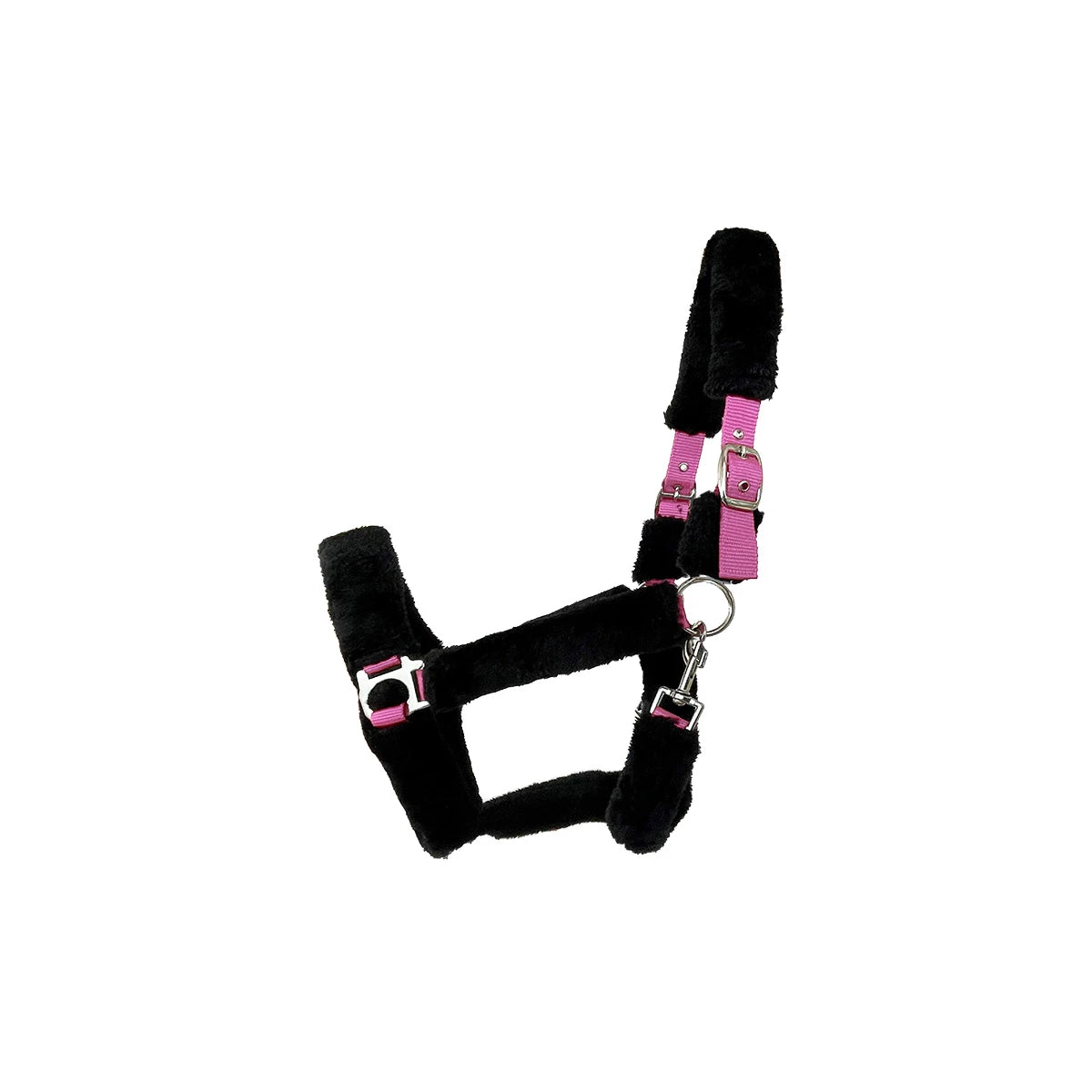 German Riding Halster "Fuzzy" - Roze en Zwart