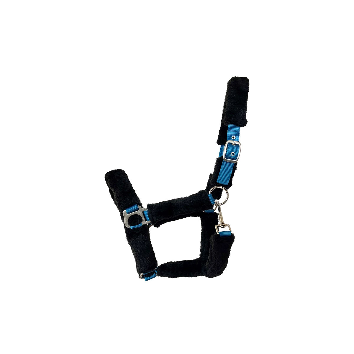 German Riding Halster "Fuzzy" - Turquoise en Zwart